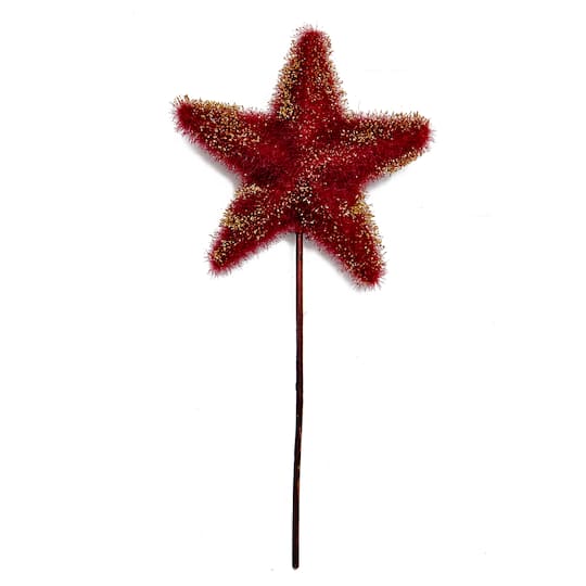 11" Fuzzy Glitter Star Picks
